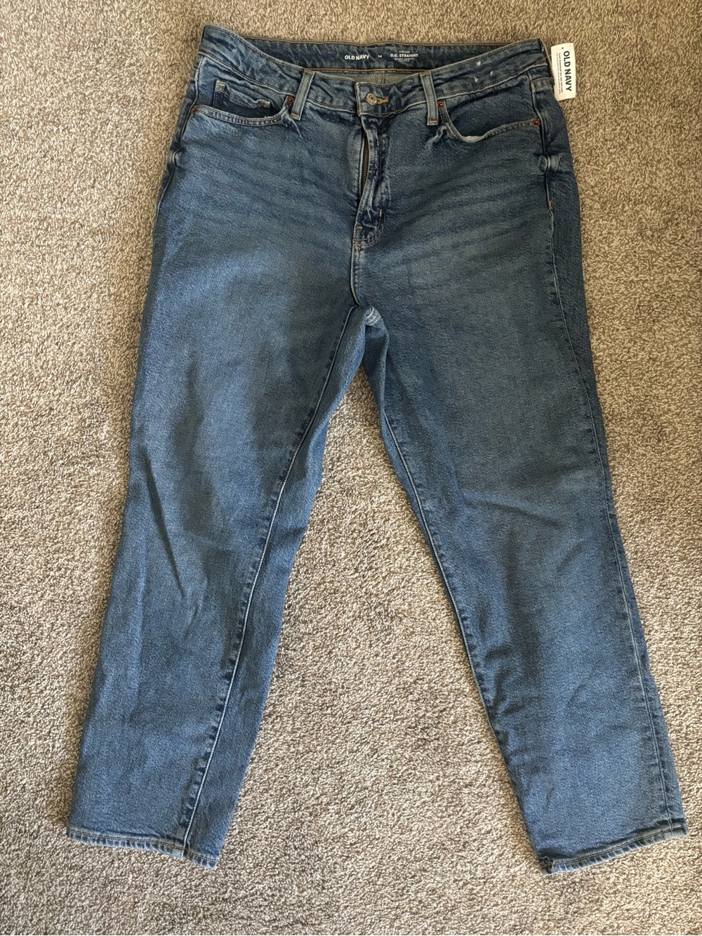 28.  Old Navy Women's High Rise OG Straight Blue Jeans *flawed*